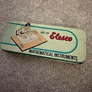 Ellesse Green and Cream Mathematical Instruments Tin